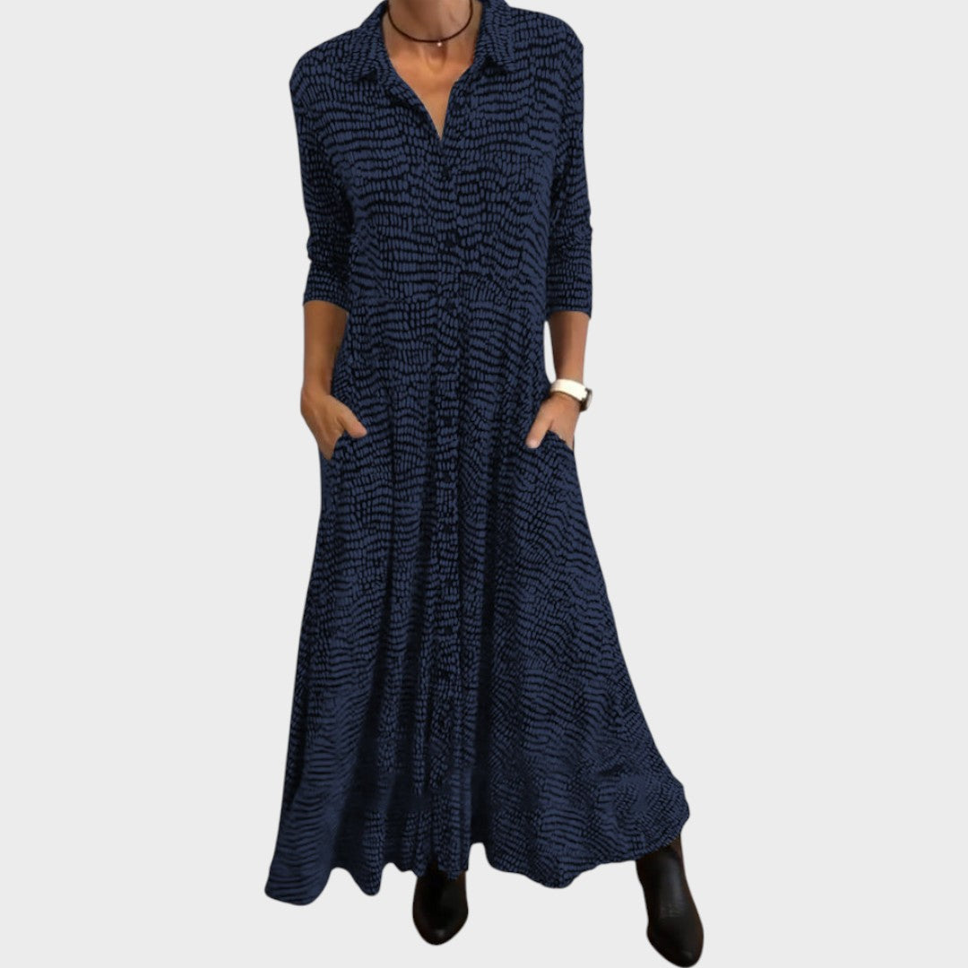 Lívia Vestido Midi Fluido con Estampado