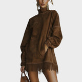 Sheri - Vestido de Ante con Flecos