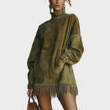 Sheri - Vestido de Ante con Flecos