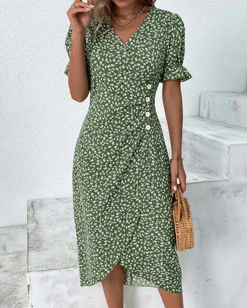 Leah | Vestido Botón con Volantes