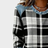 Iva Suéter con Detalles en Denim