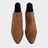 Estrella - Botines de Ante con Forma Puntiaguda