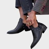 Alexa - Botines de Piel con Forma Puntiaguda