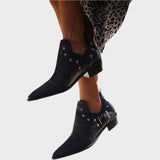 Alexa - Botines de Piel con Forma Puntiaguda