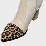Diva - Botas de Charol con Estampado de Leopardo