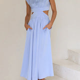Quincy | Vestido Midi con Corte y Bolsillos