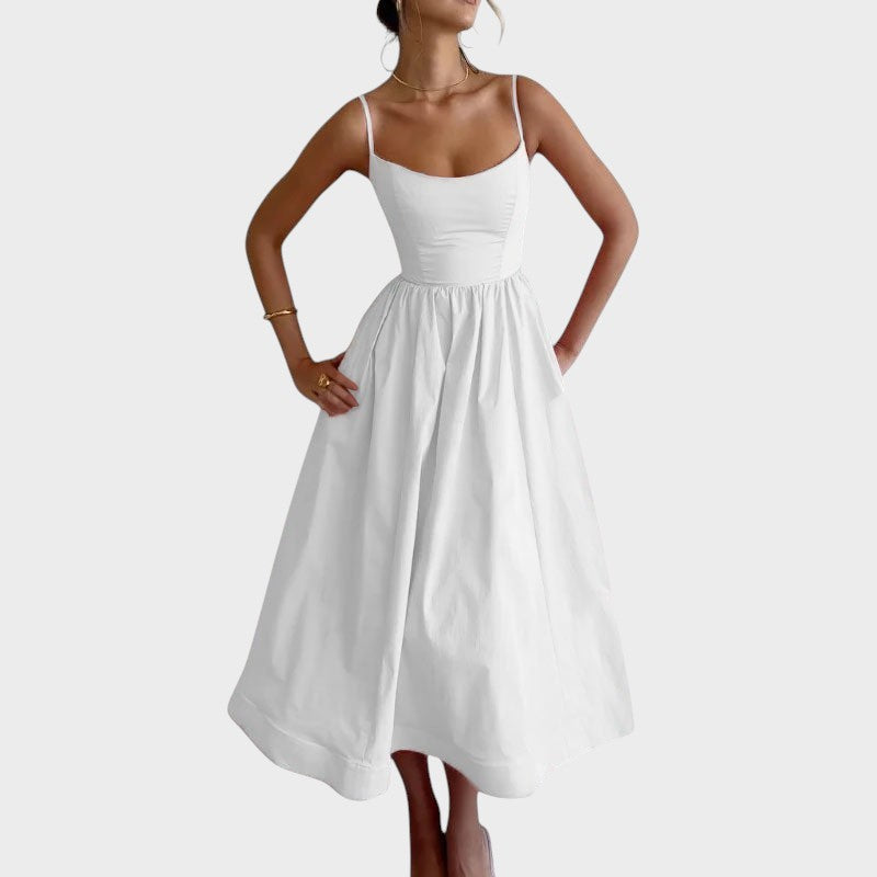 Carmencita Vestido Con Tirantes Finos