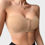 Yack Saint® Sujetador sin tirantes con cierre delantero y estampado de leopardo
