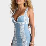Josselin Minivestido De Encaje Vaqueros