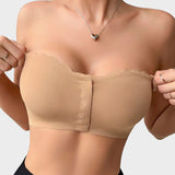 Yack Saint® Sujetador sin tirantes con cierre delantero y estampado de leopardo