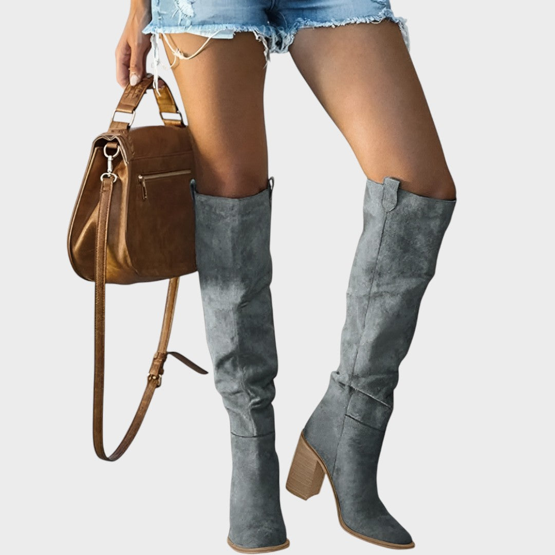 Diane - Botas de Caña Altas de Ante