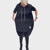 Kiva - Vestido con Lentejuelas y Capucha