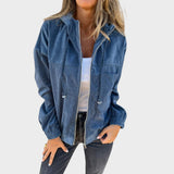 Ella Chaqueta de Pana con Capucha