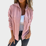 Ella Chaqueta de Pana con Capucha