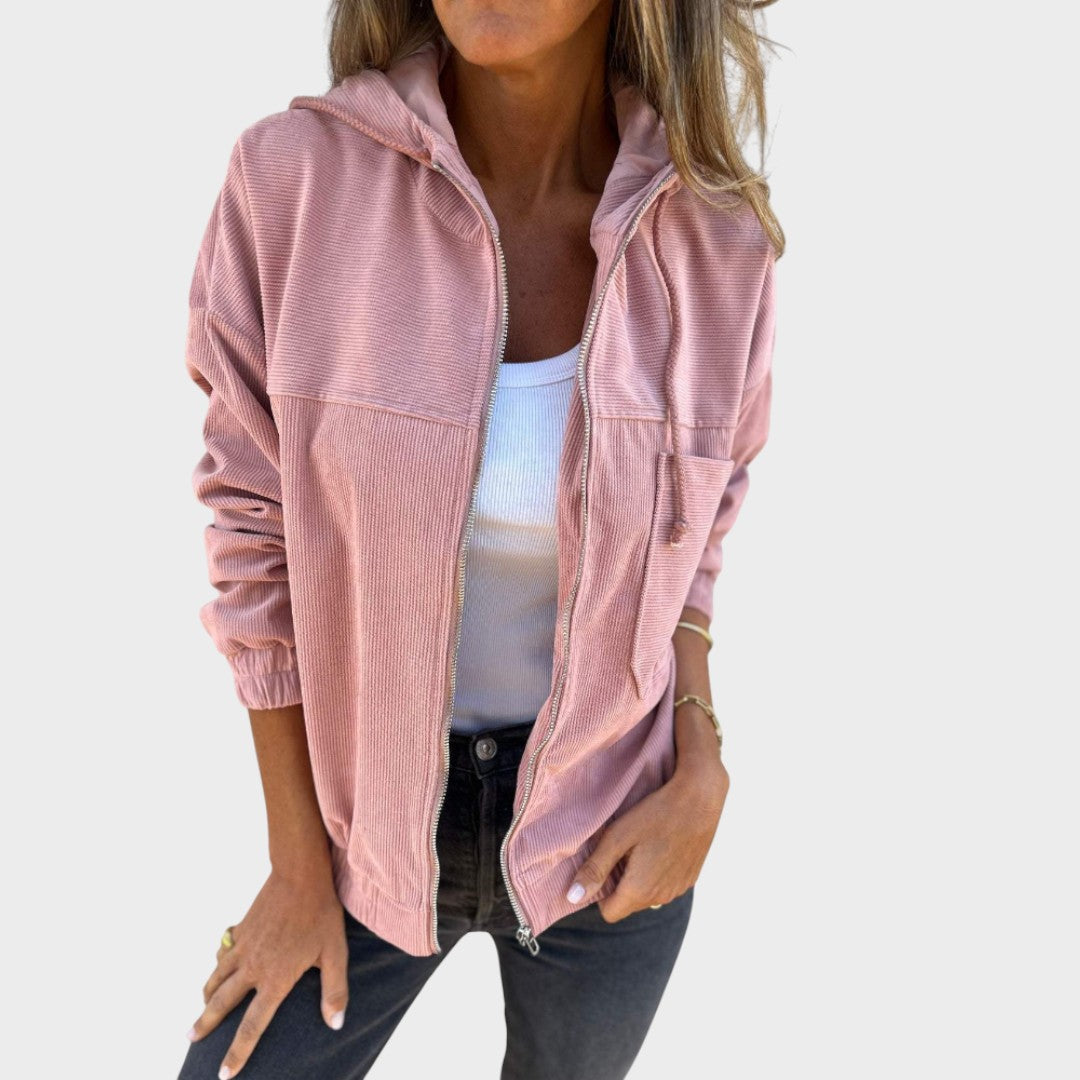 Ella Chaqueta de Pana con Capucha