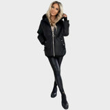 Belle Chaqueta Acolchada de Invierno con Capucha