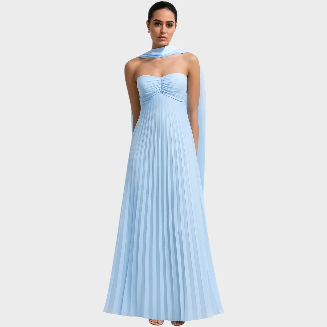 Rosalía Vestido Plisado Sin Tirantes