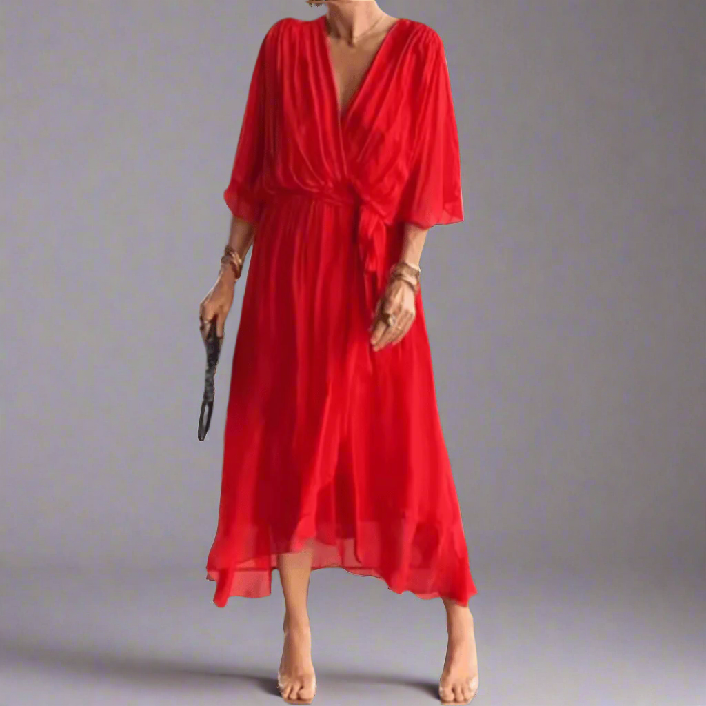 Dorselinde | Vestido Maxi Elegante con Escote Femenino
