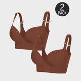 Sujetador push-up Yack Saint® con efecto alisador de espalda – Negro + Beige (pack de 2)