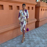 AINE - VESTIDO KIMONO ELEGANTE CON ESCOTE EN V