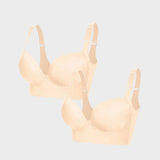 Sujetador push-up Yack Saint® con efecto alisador de espalda – Negro + Beige (pack de 2)