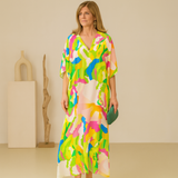 Camille - Vestido Abstracto Vibrante
