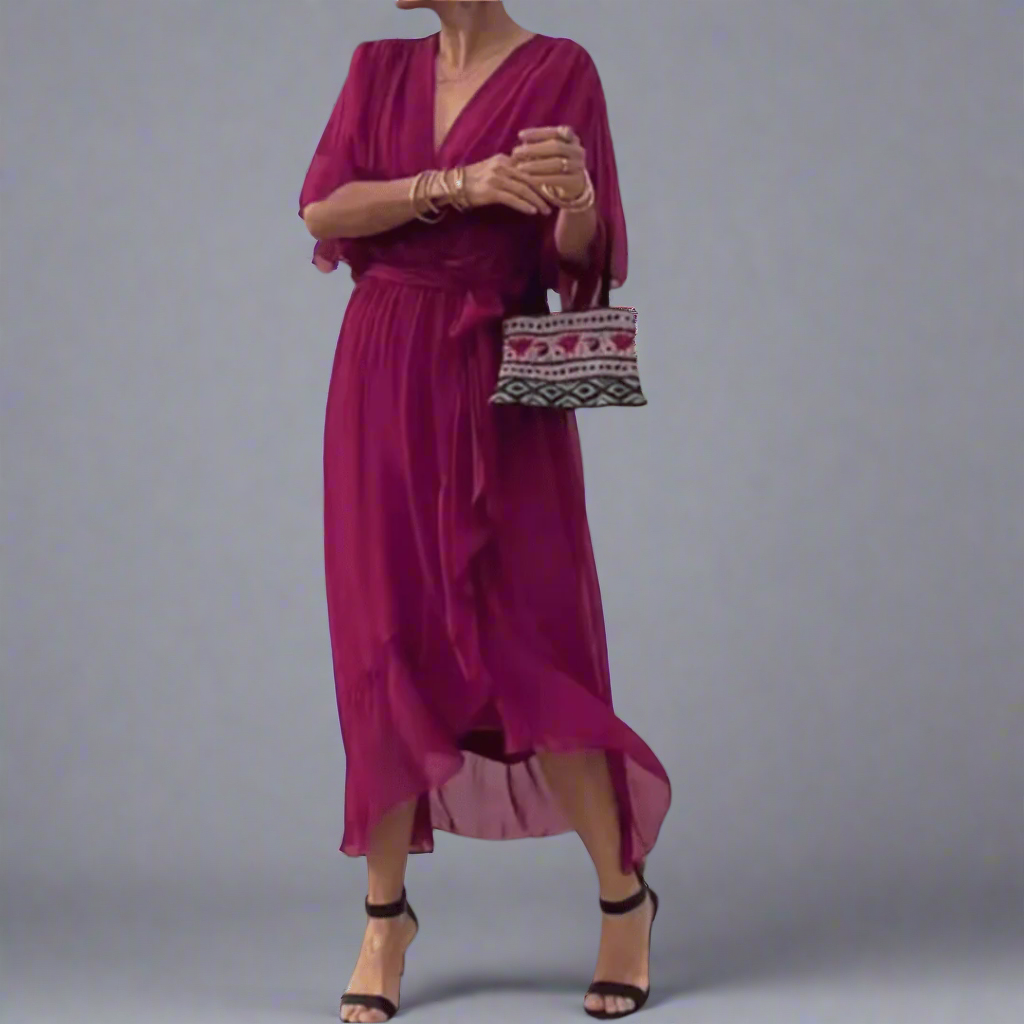 Dorselinde | Vestido Maxi Elegante con Escote Femenino