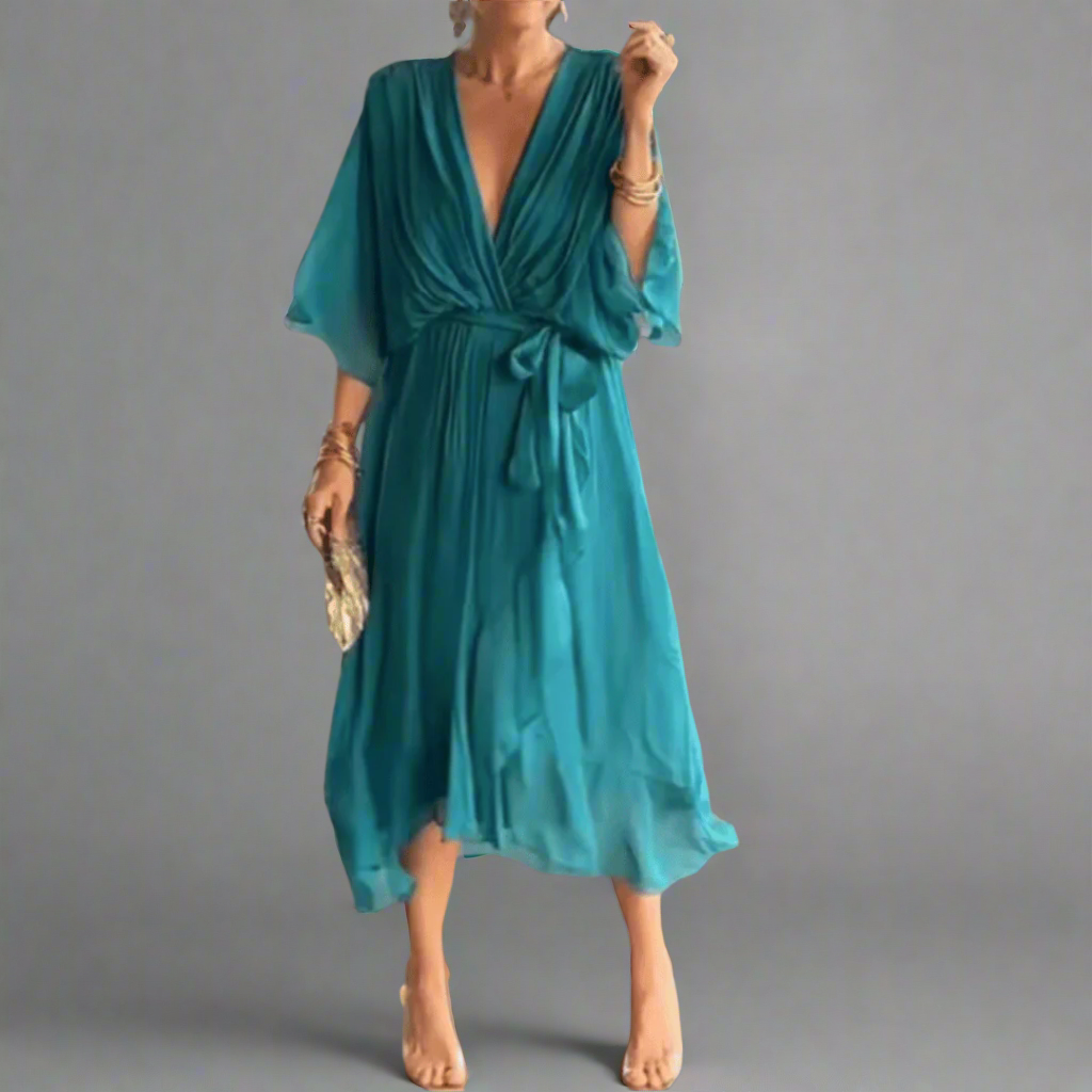 Dorselinde | Vestido Maxi Elegante con Escote Femenino