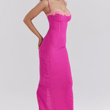 Fay | Vestido Largo de Encaje con Abertura