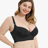 Yack Saint® Sujetador de cobertura total – Espalda lisa y máxima sujeción en negro
