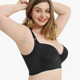 Sujetador de cobertura total Yack Saint® con alisador de espalda – Negro (2 unidades)