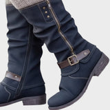 Gloria - Bota de Caña Alta con Detalle de Malla Trenzada