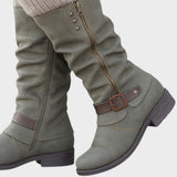 Gloria - Bota de Caña Alta con Detalle de Malla Trenzada