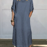 Mia™ - Vestido de Lino Sencillo y Cómodo con Bolsillos