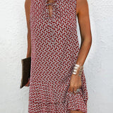 Nicole | Vestido Sin Mangas con Volantes y Estampado
