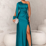Zarra – Vestido Maxi Elegante de Un Hombro