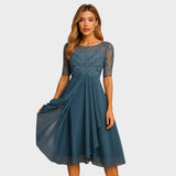 Gabhi Vestido Midi Con Detalles De Encaje