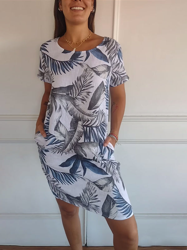 Madison | Vestido Relajado con Hojas Tropicales