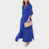 Vestido Camisero Maxi Elegante con Cinturón