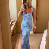 LILY - Vestido Maxi Floral Con Tiras Ajustables