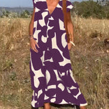 Sarinya - Vestido Impreso Con Escote en V