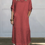 Mia™ - Vestido de Lino Sencillo y Cómodo con Bolsillos