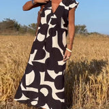 Sarinya - Vestido Impreso Con Escote en V