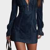 Débora - Mini Vestido de Ante con Encaje