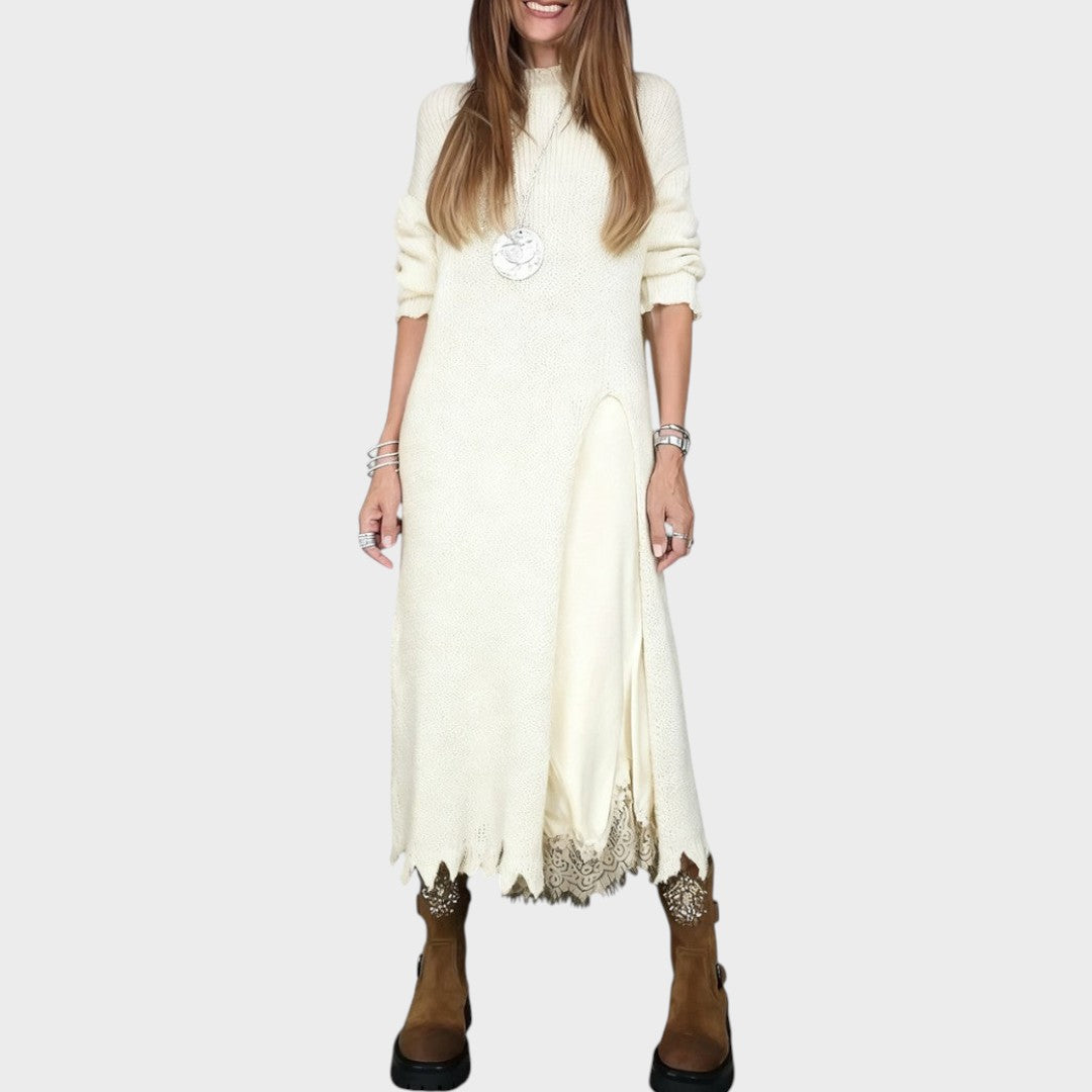 Vega Conjunto de Jersey y Vestido de Estilo Lencería