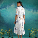 Elvienne | Vestido Maxi Fresco con Estampado y Cuello