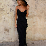 Zara - Vestido Maxi con Volantes