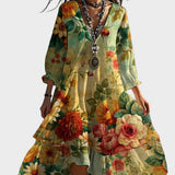 Sophie Vestido Boho Vintage Floral Cuello en V