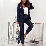Traje Doble Abotonado para Mujeres – Blazer a Medida y Pantalones Elegantes