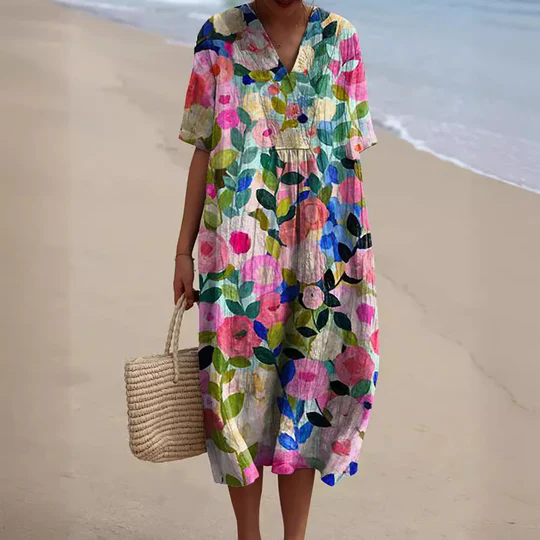 GABRIELA – VESTIDO INFORMAL CON TEMA FLORAL